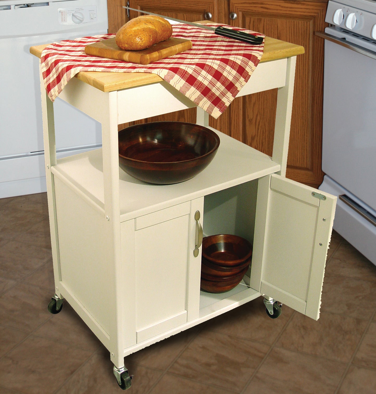 Kitchen Cart With White Base 23x17