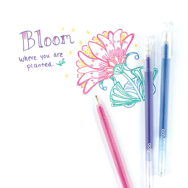 Gel Pens Glitter Radiant Writers 1.0 mm Set Of 8