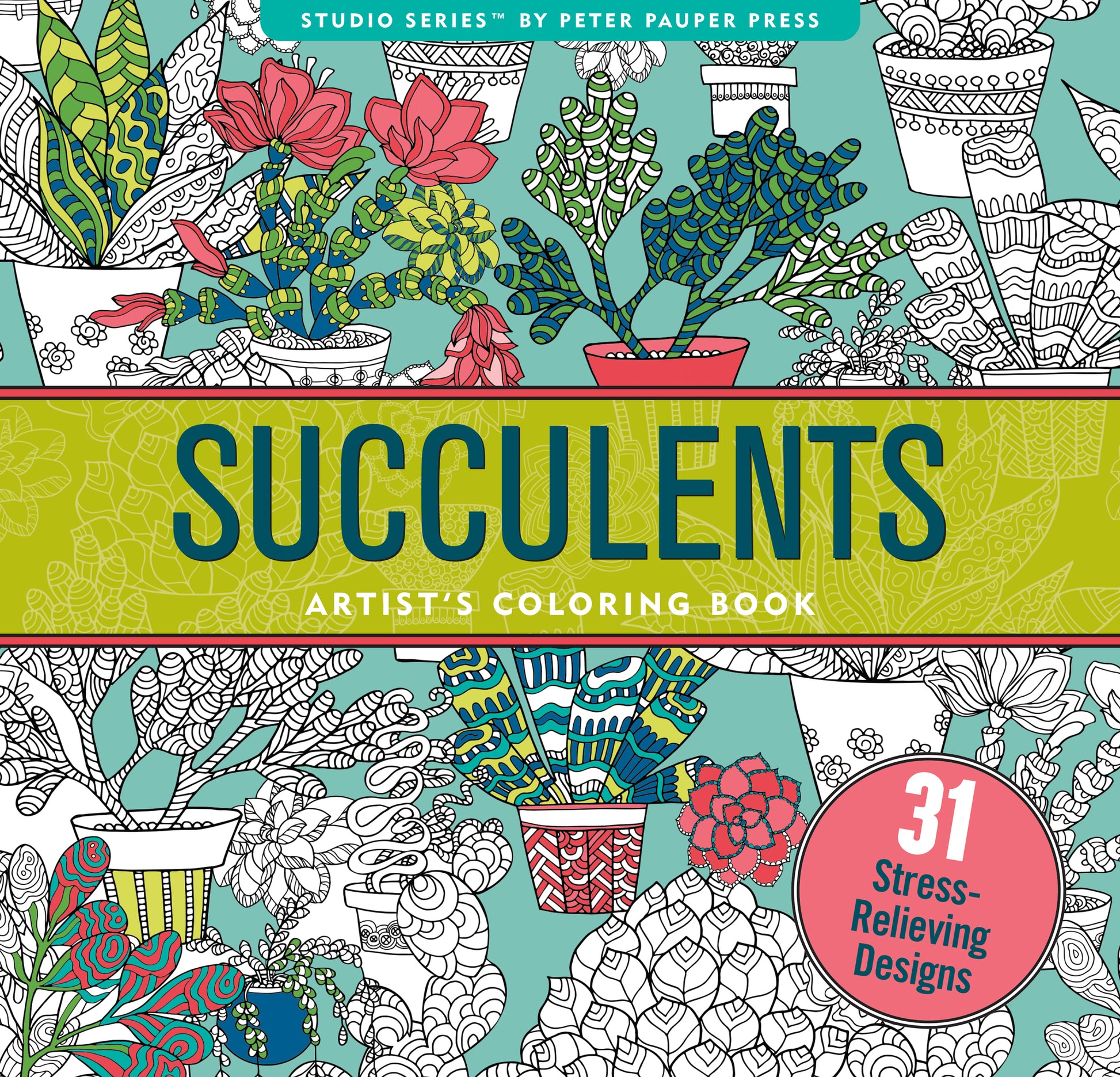 succulents coloring pages Succulents Adult Coloring Book