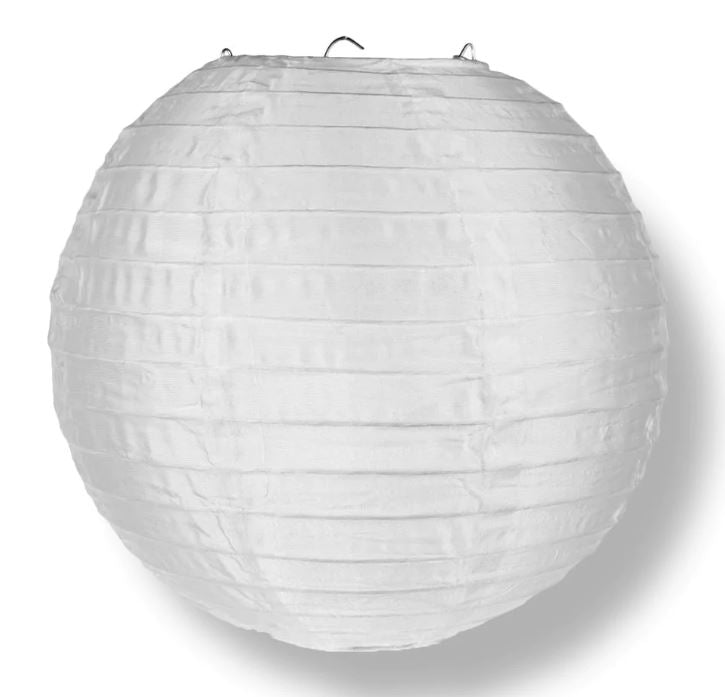 String Lights Nylon Lanterns Set of 10 4" Round White