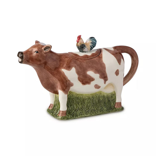 3-D Teapot - Vintage Farm Cow 20oz