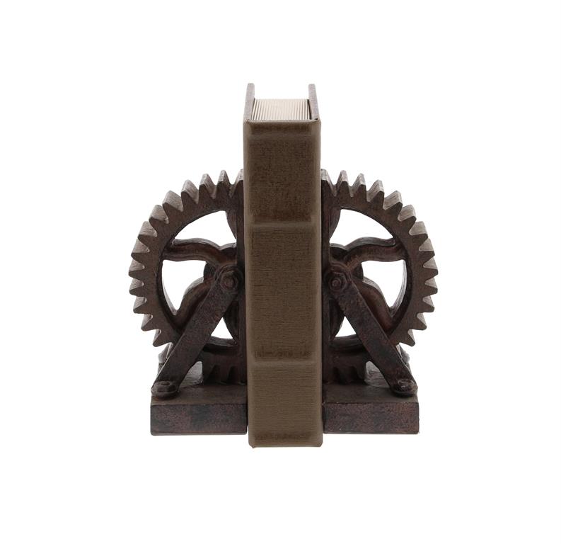 Bookends Gears Polystone Brown