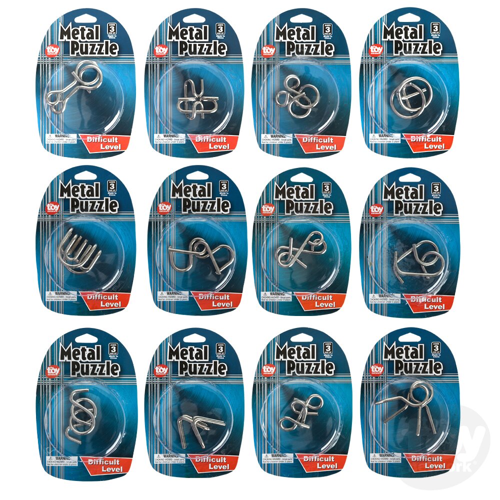 Brain Teaser IQ Puzzle Wire Metal Carded 2" (Sold Individually)