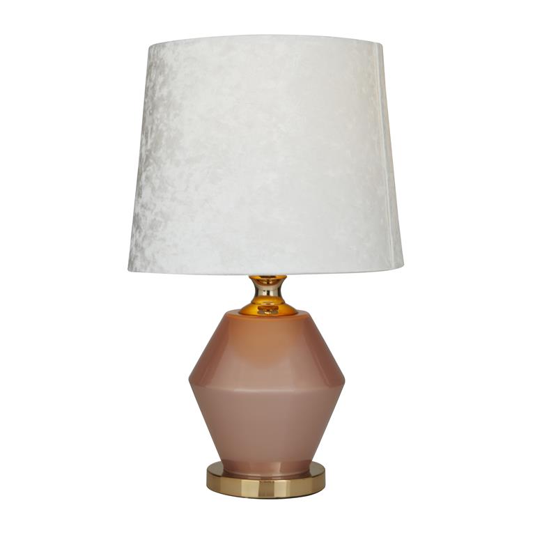 Pink Polyester Glam Table Lamp