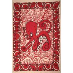 Tapestry Twin Size Octopus Red