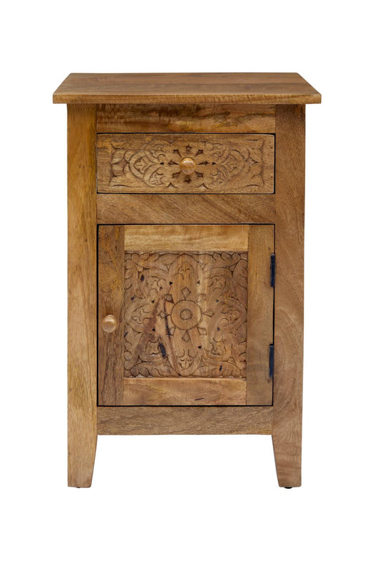 Global Archive Devi Accent Table Hand Carved Solid Mango