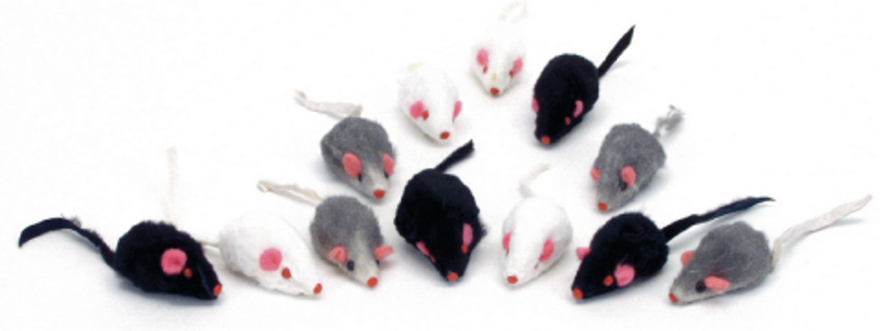Coastal - Small Fur Mice Cat Toy 12pk