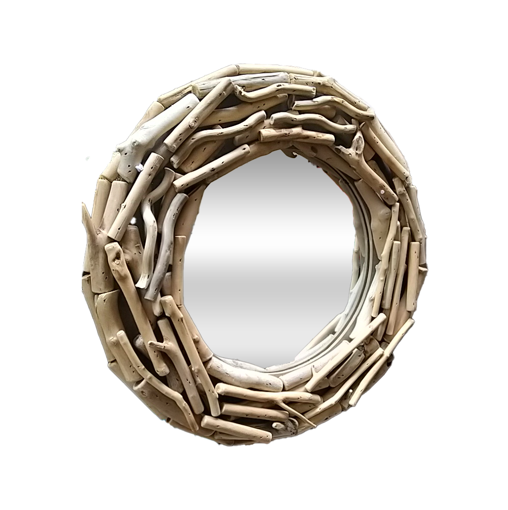 Mirror - Driftwood 19" Round