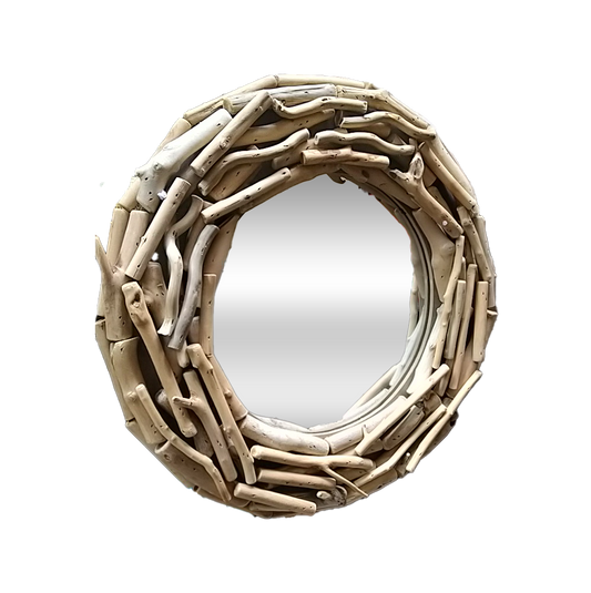 Mirror - Driftwood 19" Round