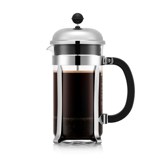 Coffee Maker French Press Chambord 8cup 34oz Glass Matte Chrome Tall