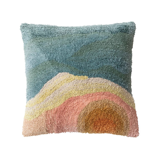 Pillow Abstract Tufted Cotton Blend 20" Square