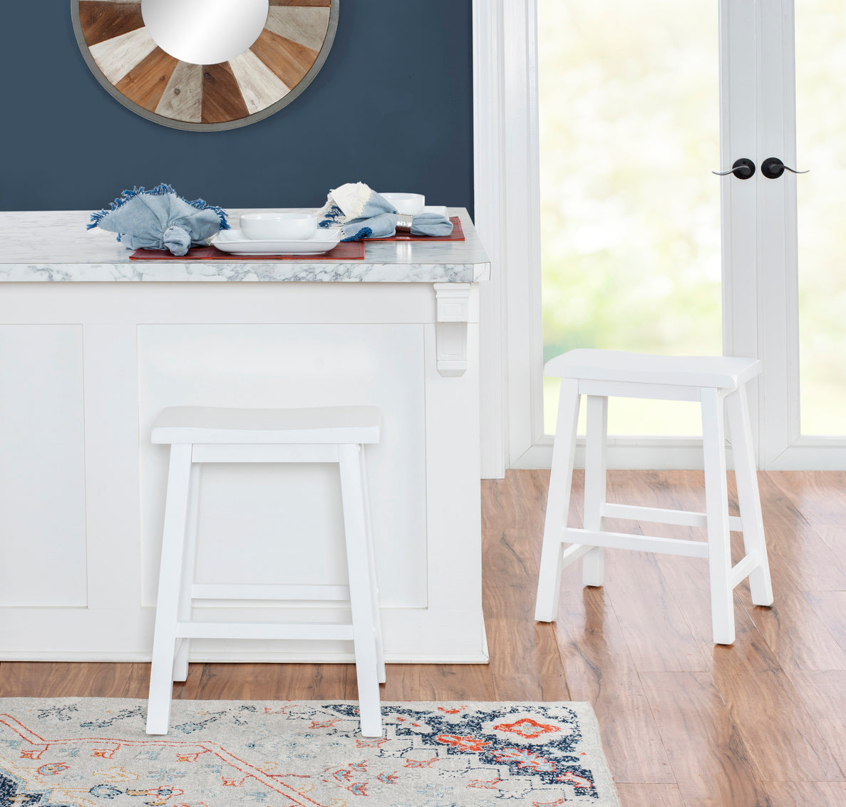 Beamon Counter Stool White 24"