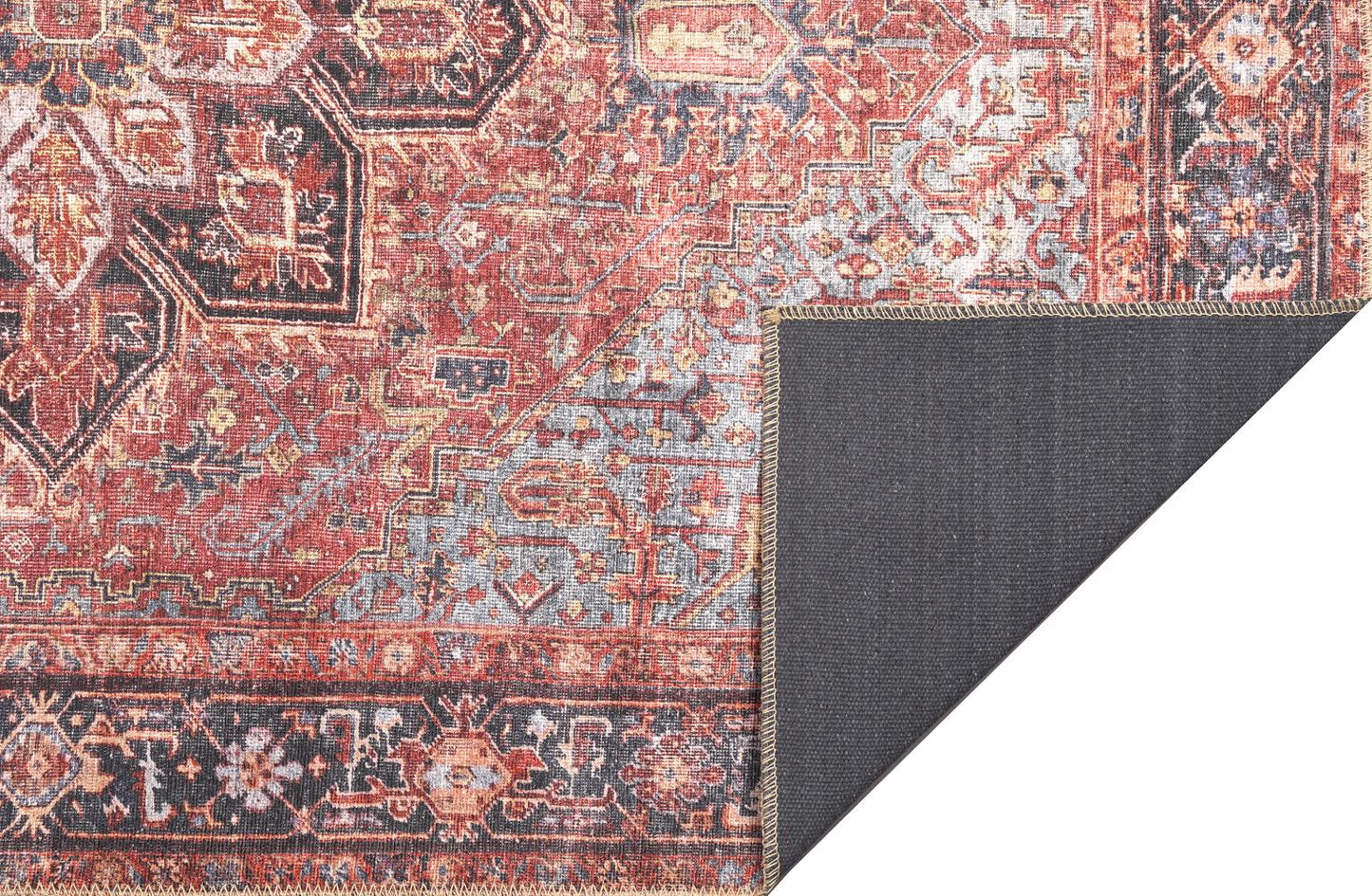 London Anna Red Washable Rug Runner 2'6" x 7'6"