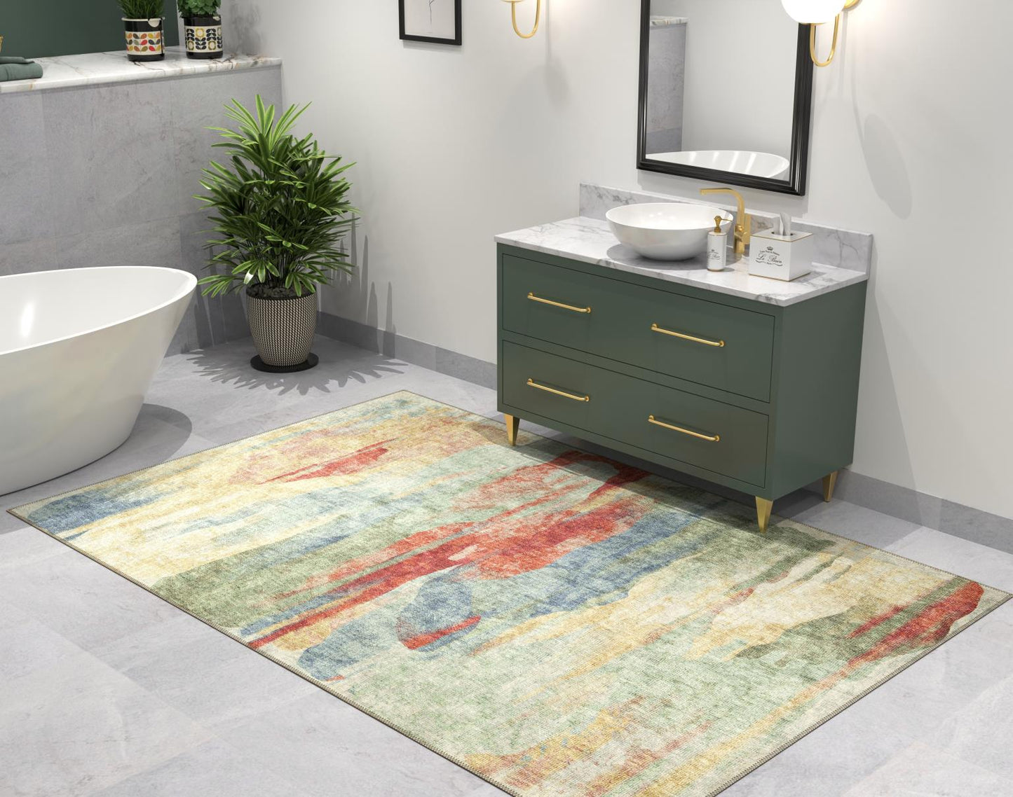 London Mirage Multi Color Washable Rug Runner 2'6" x 7'6"