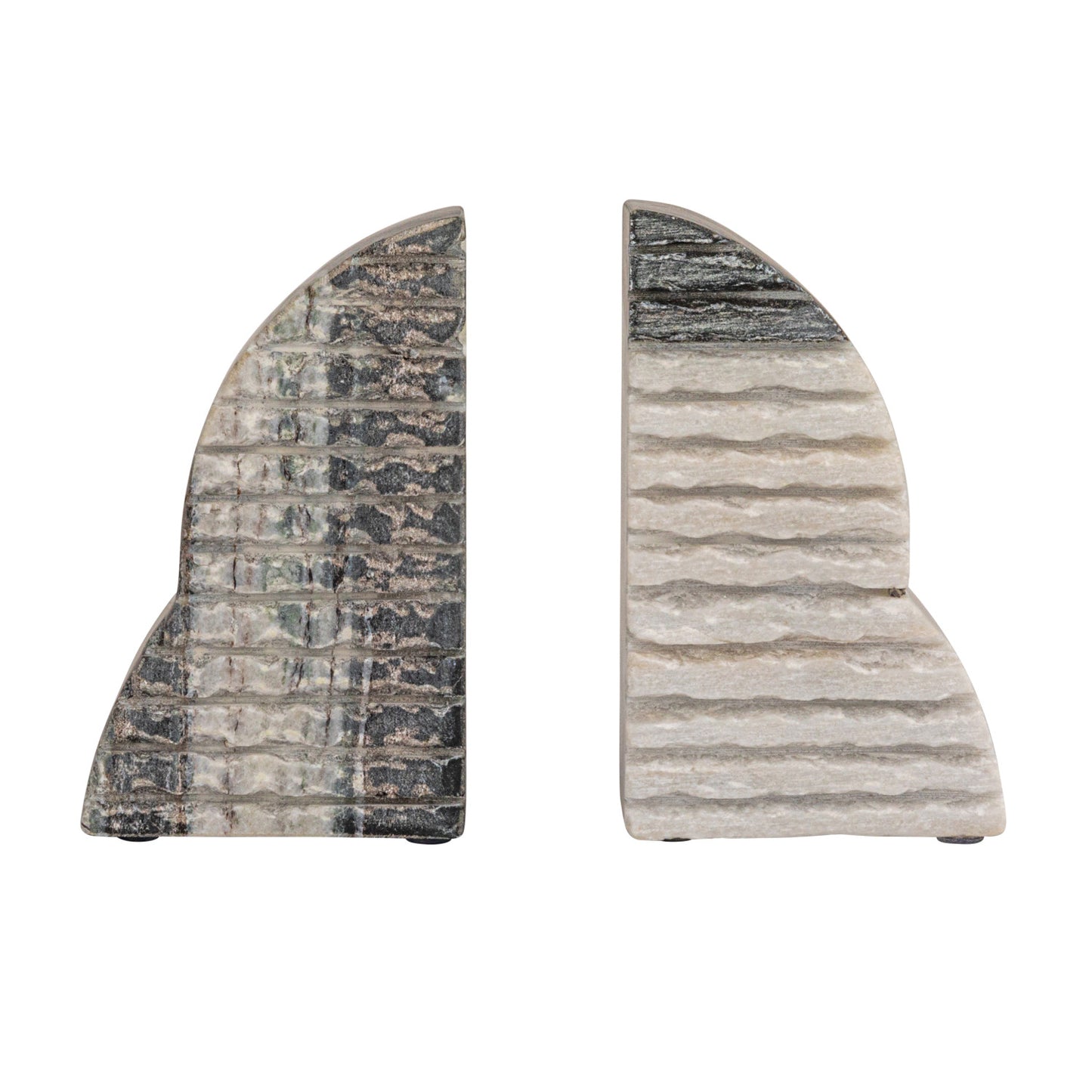 Bookends Marble Carved Black Mélange - Sold as a Set of 2