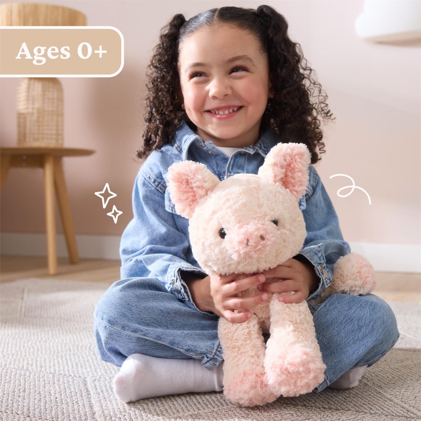 Plush Cozys Pig Peachy Pink 10"