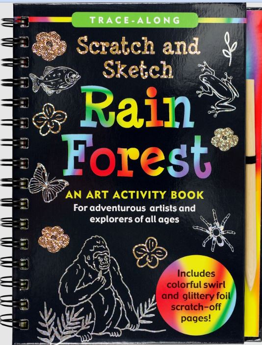 Scratch And Sketch Trace Along Activity Book Rainforest