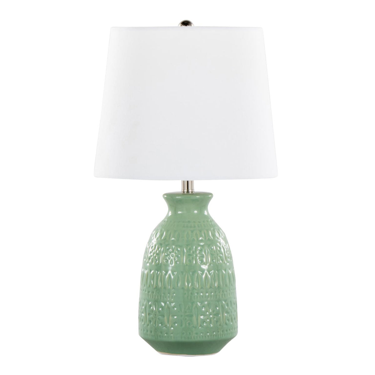 Claudia 20" Contemporary Ceramic Accent Lamp in Eggshell