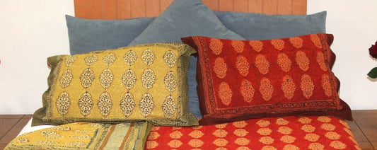 Pillow Sham Kensington Mustard Reverses To Rust