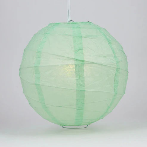 Paper Lantern Irregular Ribbed 16" Color Cool Mint ( Robin's Egg )