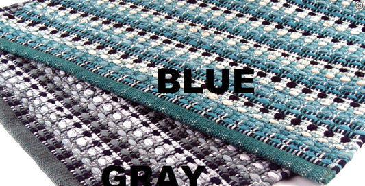 York Rag Rug Cotton Blue 2' x 3'
