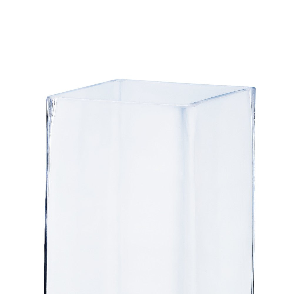 Clear Glass Vase Square Pillar 3x3x12in