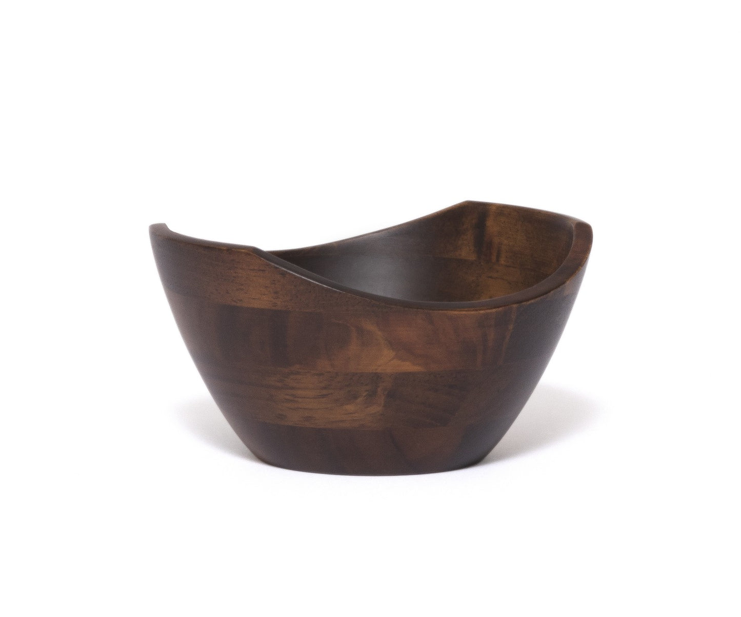 Walnut Finish Wavy Rim Salad Bowl , 11.75" x 6"