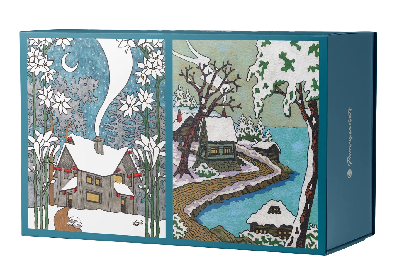Jigsaw Puzzle Mini - 120 Piece - 4 Image Set - CJ Hurley - Snowy Cabins