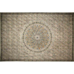 Tapestry Twin Size Veggie Circle Block Green