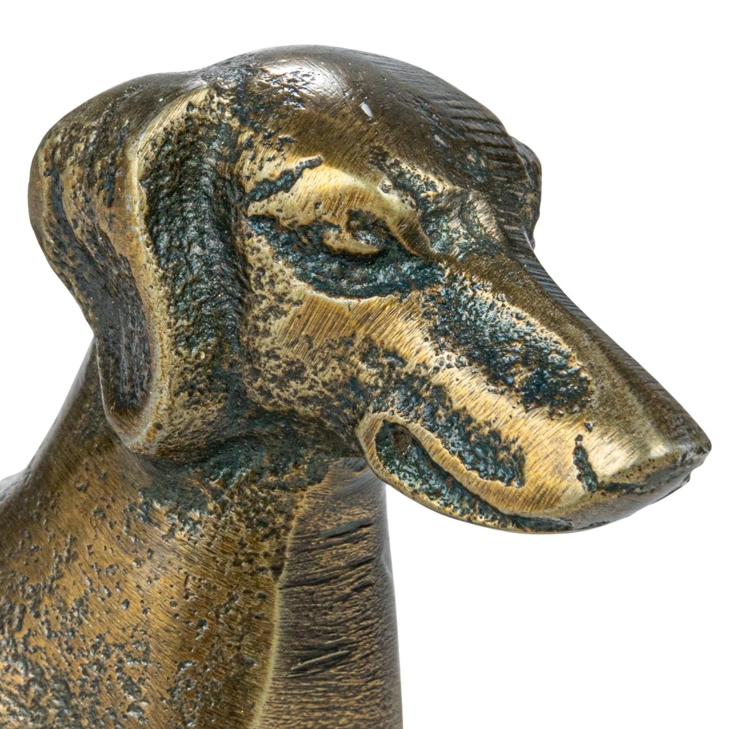 Decor Figurine Cast Aluminum Dachshund Brass Finish