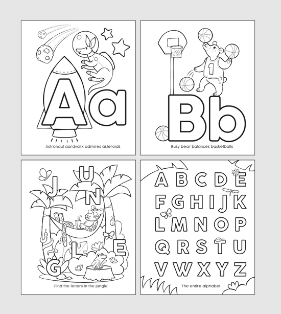 Coloring Book Toddler ABC Amazing Animals