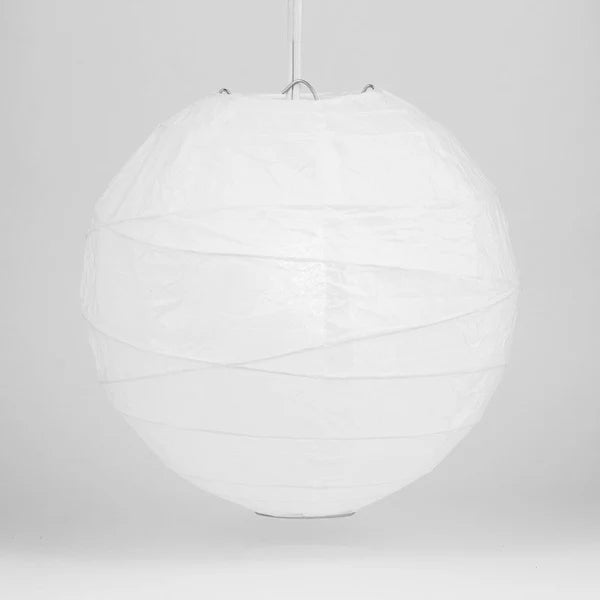 White Paper Lantern Irregular Ribbed 24"