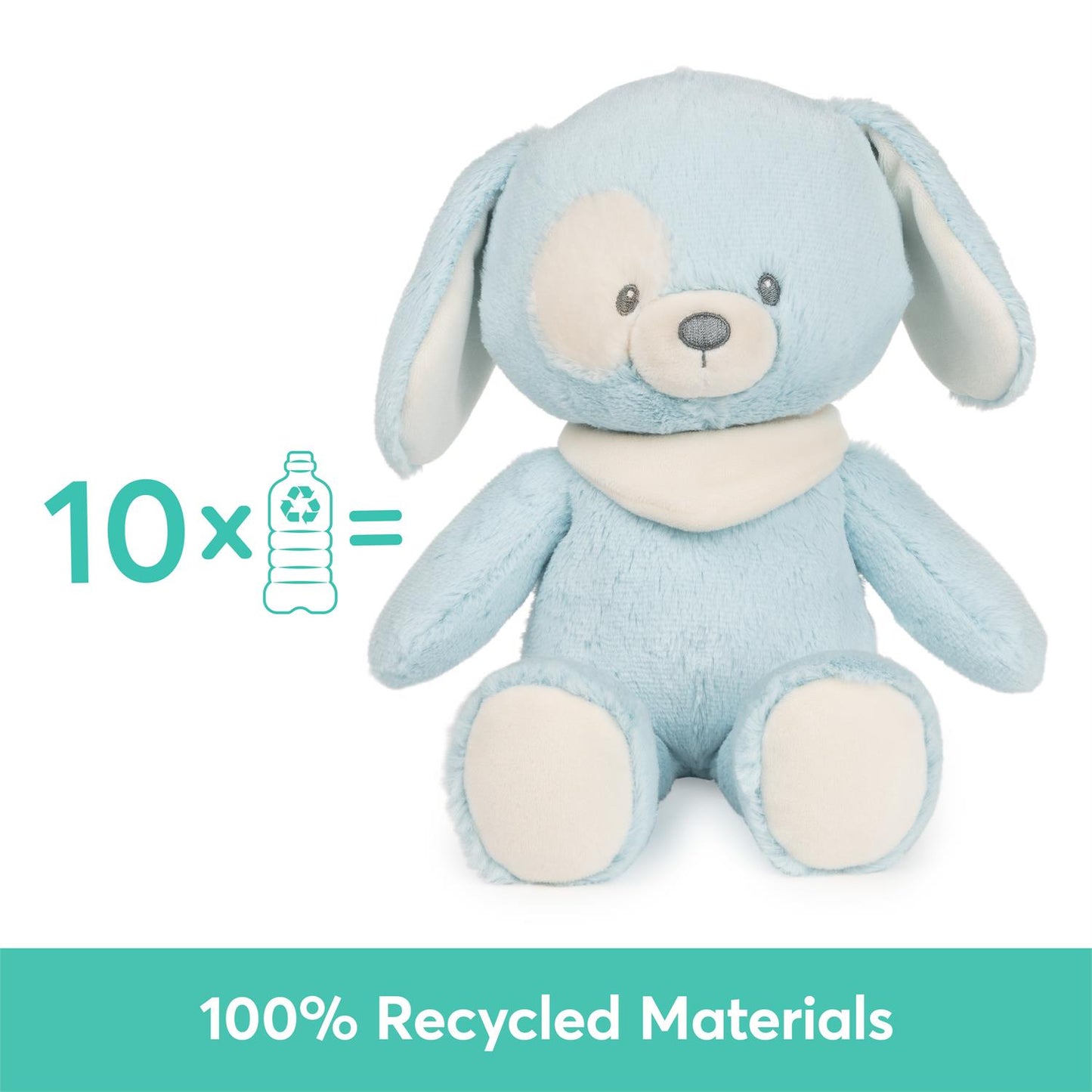 Plush Sustainable Puppy "Bay" Blue 13"