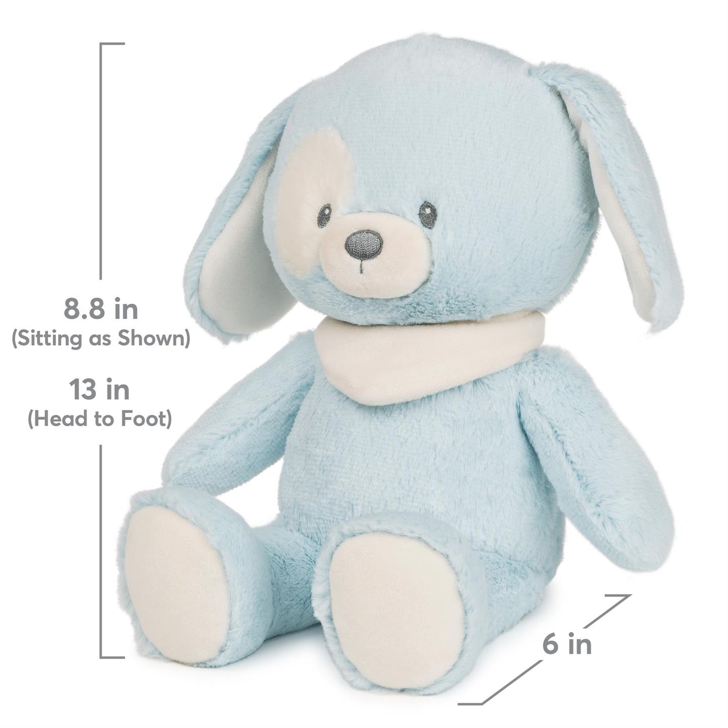 Plush Sustainable Puppy "Bay" Blue 13"