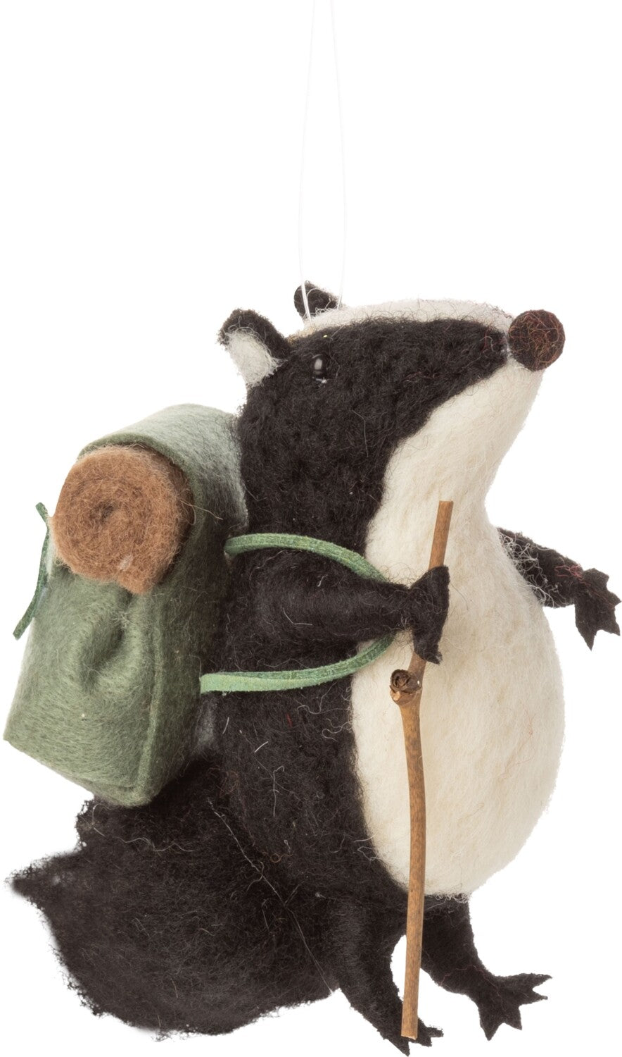 Ornament - Felt Hiking Badger