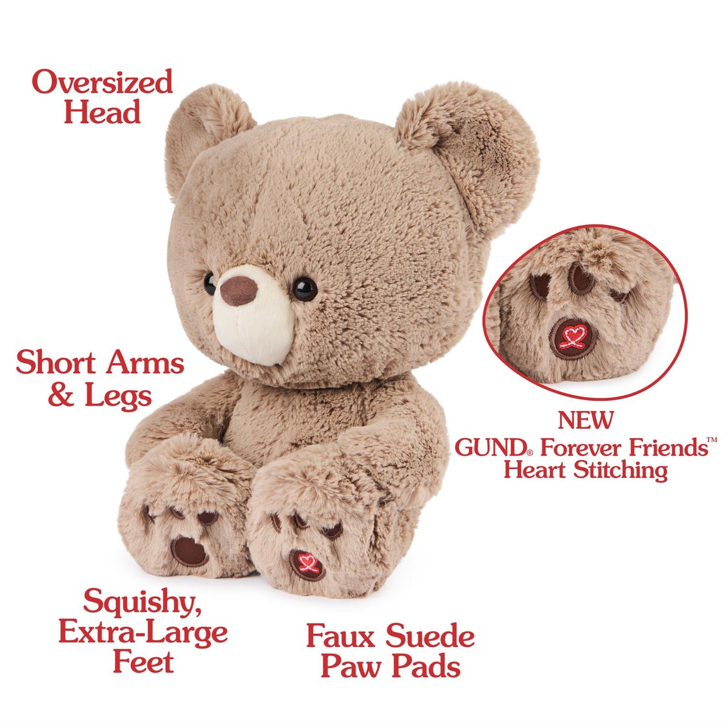 Plush Forever Friends Bear Kai Taupe 10"