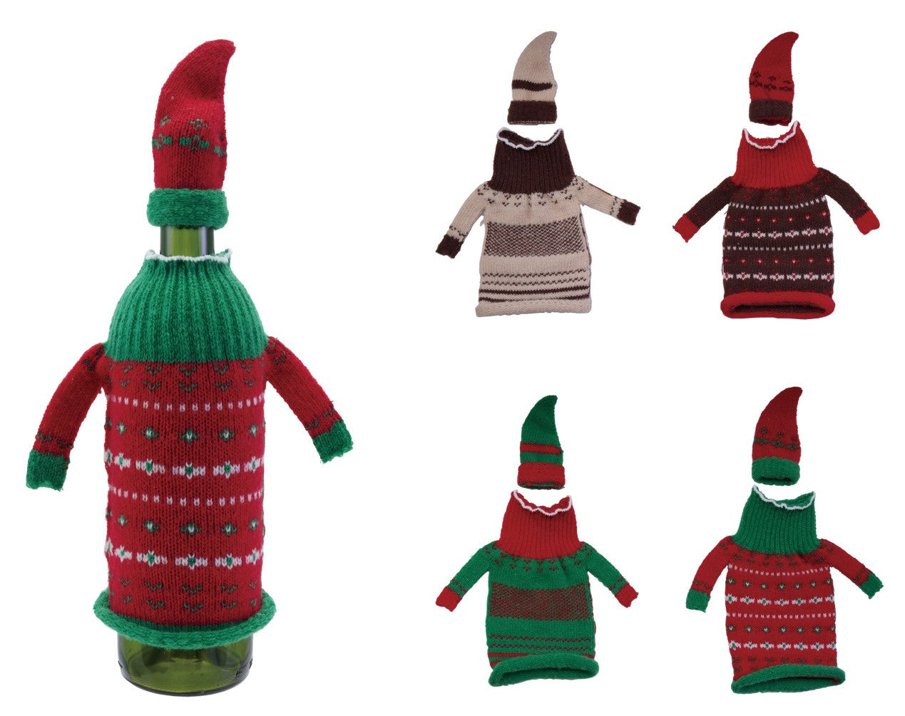Bottle Topper Knit Fabric Hat & Sweater Set