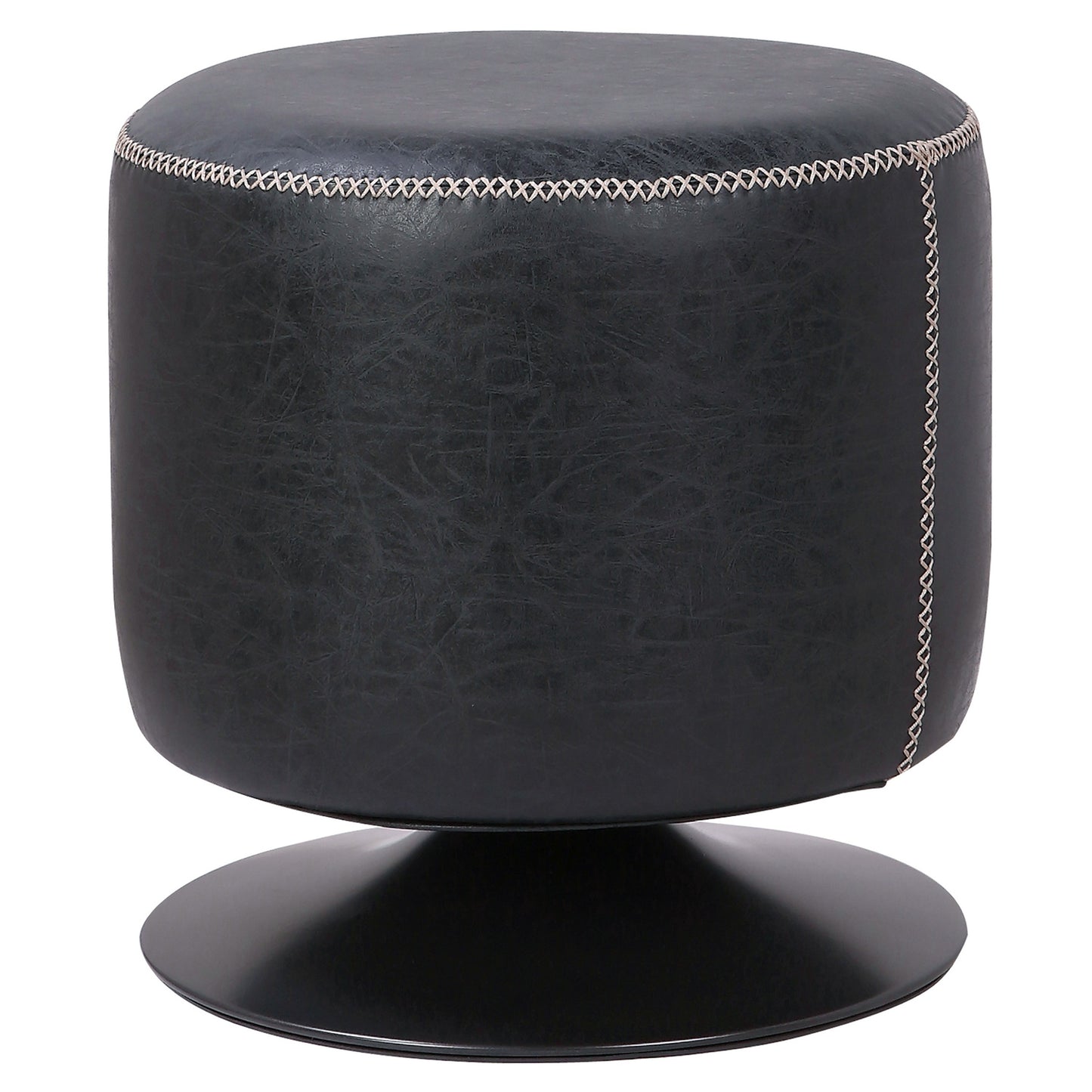 Gaia Round Ottoman Polyurethane Black