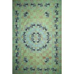 Tapestry Full Size Fancy Elephant Green