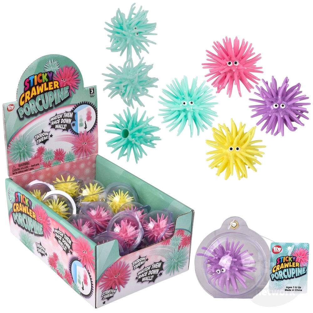 Squish Sticky Crawler Porcupine 1.5" (Sold Individually)