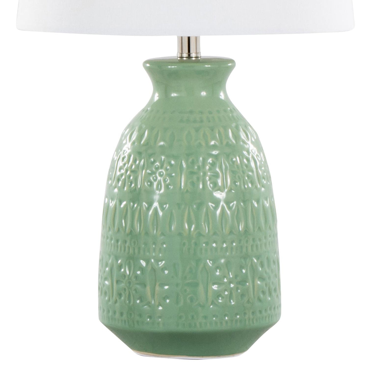 Claudia 20" Contemporary Ceramic Accent Lamp in Eggshell