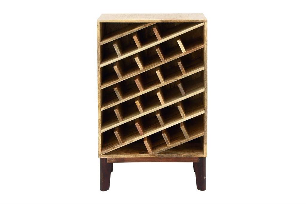 Brown Mango Wood Standing Wine Rack - 30 Bottles