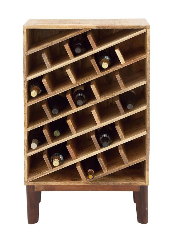 Brown Mango Wood Standing Wine Rack - 30 Bottles