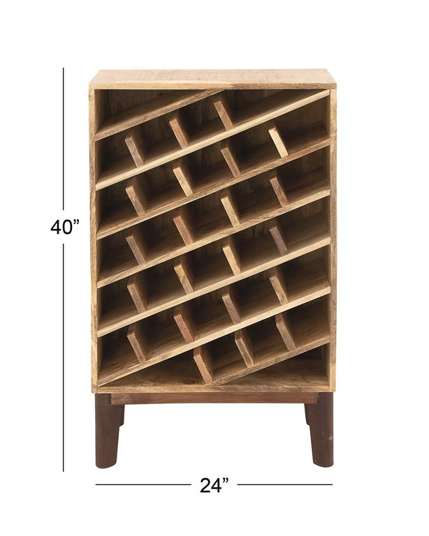 Brown Mango Wood Standing Wine Rack - 30 Bottles