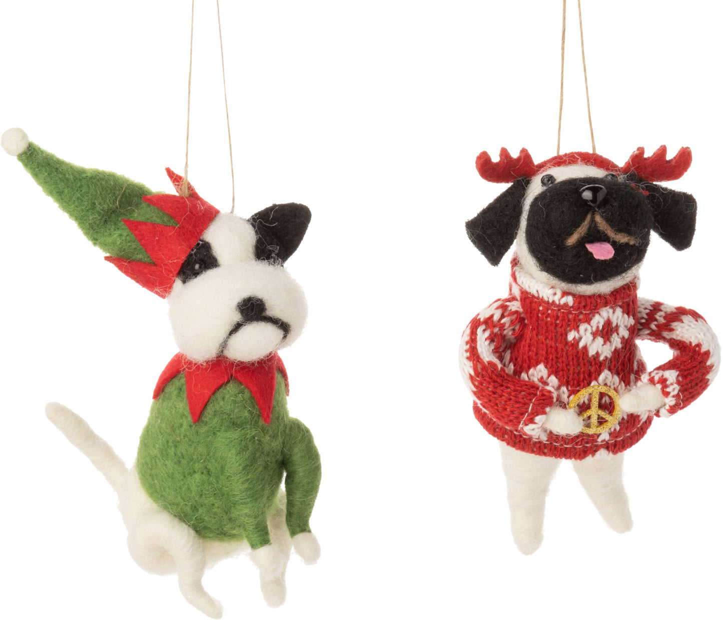 Ornament - Felt Dogs in Christmas Outfits