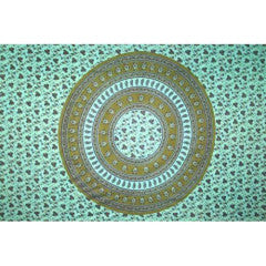 Tapestry Queen Size Circle Vine Green