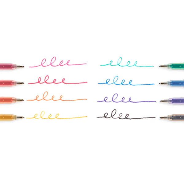 Gel Pens Glitter Radiant Writers 1.0 mm Set Of 8