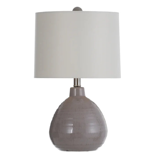Ceramic Bulb Gray Lamp 21.5in High Overall