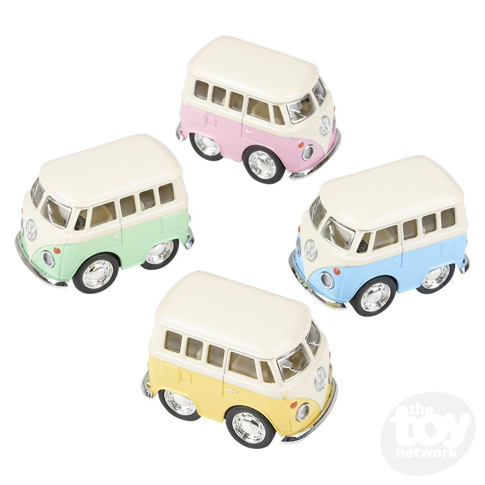 Diecast Pullback - Mini - VW Bus Pastels - 2" - Sold Individually