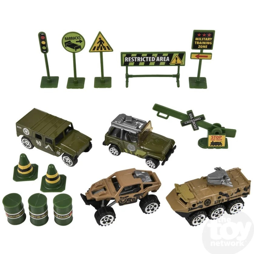 Diecast Play Set Military 15 Piece
